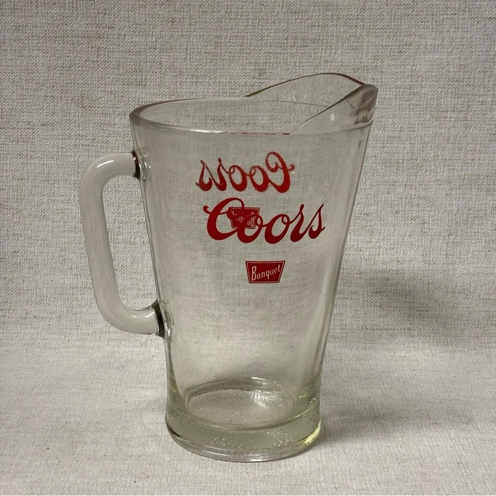Vintage Coors Banquet Beer Pitcher Heavy Glass Pitcher